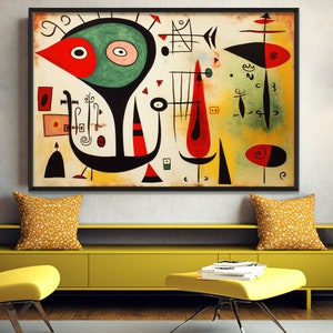 Joan Miro Art Print, Miro Inspired Printable Wall Art, Miro Poster, Instant Digital Download, Miro Canvas, Abstract Surrealism, Dada Art