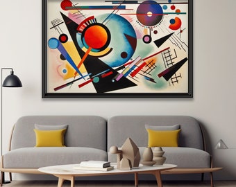Bauhaus Art Print, Downloadable Art, Kandinsky Inspired, Abstract Geometric Art, Original Art, Gallery Printable Wall Art, Above Bed Decor,