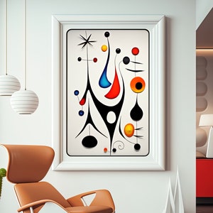 Joan Miro Art Print, Abstract Surrealism, Miro Poster, Miro Inspired Printable Wall Art, Instant Digital Download, Miro Canvas, Dada, Calder