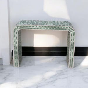 Handmade Bone Inlay Wooden bone inlay floral pattern console table