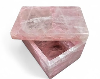 Rose Quartz Jewelry Box: Healing Crystal Keepsake Storage
