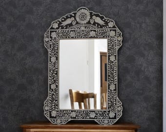 Handmade MOP Inlay Mirror Frame – Elegant Decorative Wall Mirror