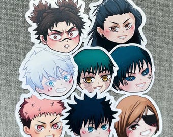 Chibi Anime Character Stickers: Tiny, Waterproof, Transparent Matte