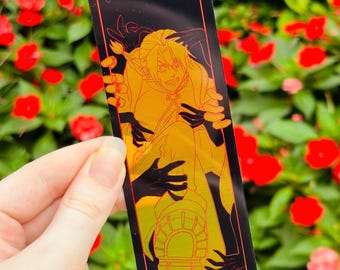 Anime iconic character  PVC bookmark with light effects black yellow