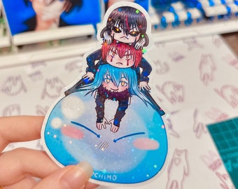 Anime Holographische Aufkleber, wasserdichter glänzender matter Schleim Aufkleber