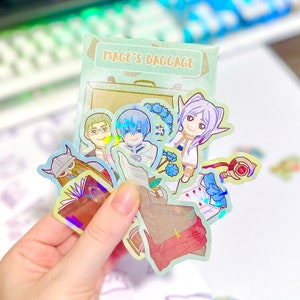 Juego de pegatinas de anime lindas, pegatinas de mago, pegatinas mágicas, pegatinas de diario, pegatinas de anime, pegatinas de anime lindas, pegatinas brillantes