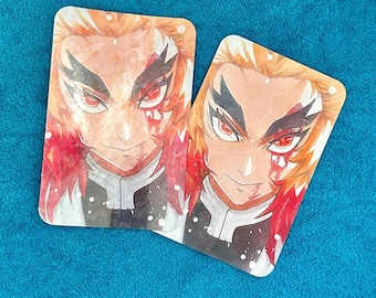 Glossy or matte, holographic anime artprints with fire and flames character