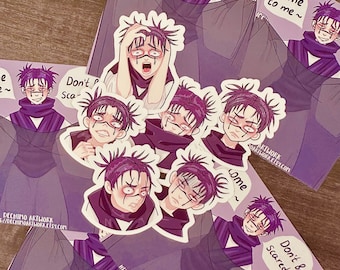 Full gloss opaque stickers, anime sticker pack, holographic stickers, waterproof stickers
