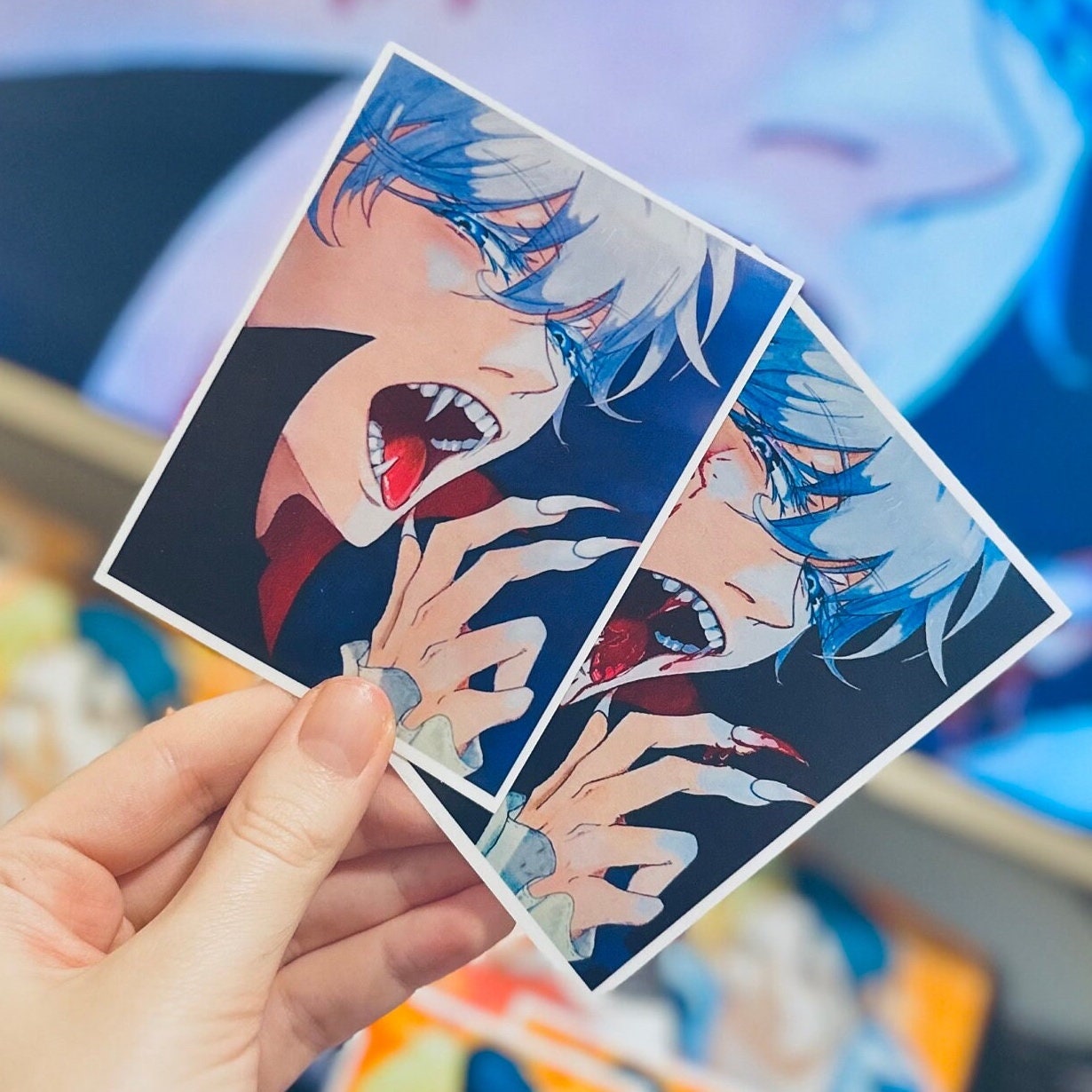 halloween stickers, cute anime stickers, holographic stickers, waterproof stickers, vampire stickers