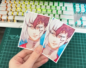 Full Gloss opaque/transparent stickers, holo stars sticker, anime inspired stickers, water resistant