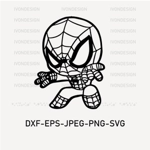 Cartoon svg, Cartoon Clipart, Cartoon svg Digital Download, Silhouette cut file, SVG for cricut, Spider, Spiderman svg eps sxf jpg