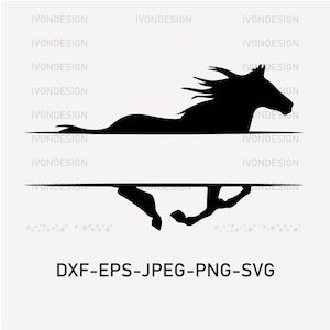 Corazón de caballo SVG, marco de nombre dividido de caballo SVG, archivo de corte de monograma de caballo. Caballo amor svg clip art, Cabeza de caballo svg, SVG ecuestre, Imágenes prediseñadas de caballo