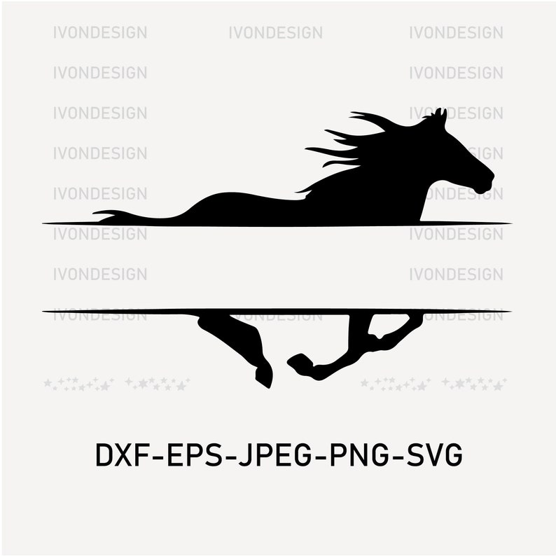 Horse Heart SVG, Horse Split Name Frame SVG, Horse Monogram Cut File