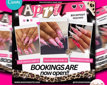 April Nagel Kleiner Flieger | Leopard, Pink und Schwarz Leinwand Vorlage | Digitaler Download