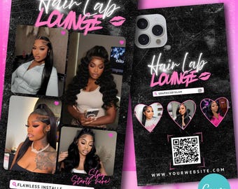 Visitenkarte Template, Hairstylist, Lash Tech, Nail Tech, Canva Design (Digitaler Download)