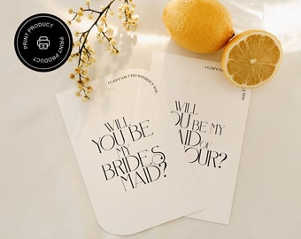 ¿Quieres ser mi dama de honor? Tarjeta de propuesta de dama de honor Dama de honor No puedo decir que prescindo de ti Tarjetas personalizadas para la fiesta nupcial
