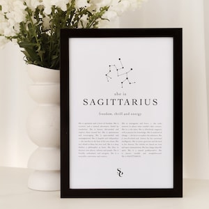 Signature Sagittarius Star Sign Instant Download Print, Zodiac Printable, Sagittarius Gift, Astrology Digital Download, A4, A3