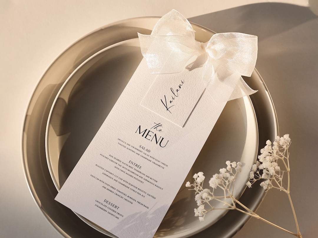 Wedding Menu Cards Place Settings Bundle Digital Template 
