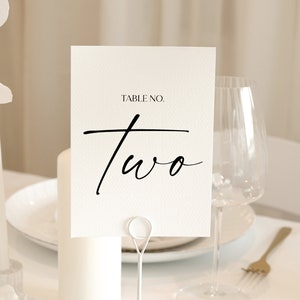 Modello di numeri per tavoli da matrimonio Numero minimo Modello di tavolo moderno modificabile Semplice numero di tavolo da matrimonio per eventi Numeri di tavolo per ricevimento