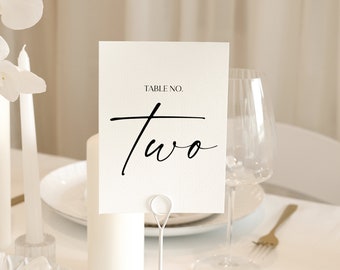 Wedding Table Numbers Template Minimal Number Modern Table Editable Template Simple Wedding Table Number For Events Reception Table Numbers