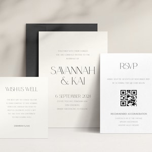 Hochzeitseinladung, RSVP Karte & Wunschkarte Vorlage Bundle, Minimal Invite,Druckvorlage, Einfache Bearbeitbare Einladungsvorlage, DESI