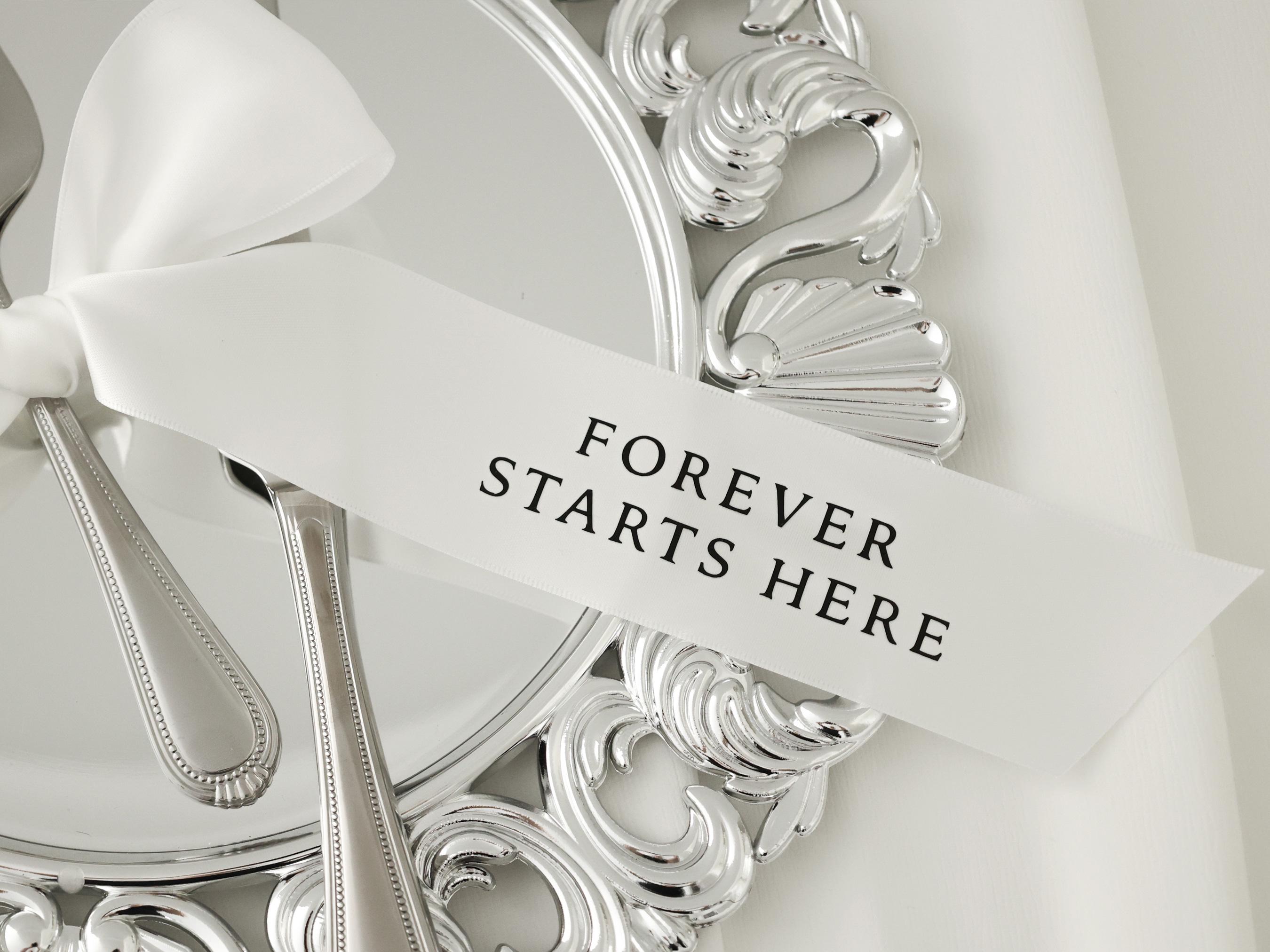 Personalised Wedding Ribbon Forever Starts Here Ribbon Wedding Ceremony ...