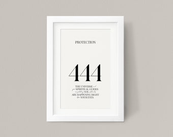 444 Angel Number - Protection, Digital Download, Angel Number Poster, Spiritual Poster, Aesthetic Room Decor, Printable Wall Art, A4