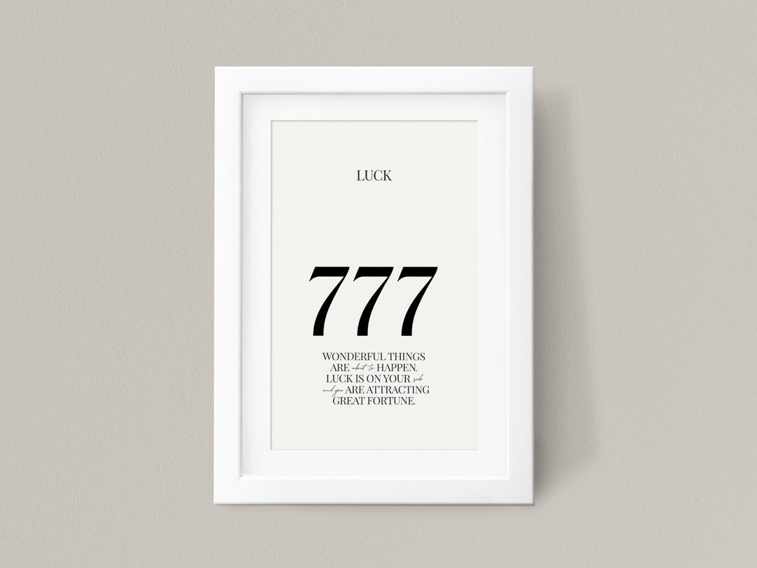 777 Angel Number -luck, Digital Download, Angel Number