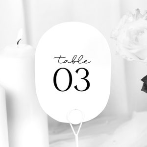 Table Numbers Template Minimal Number Modern Table Setting Editable ...