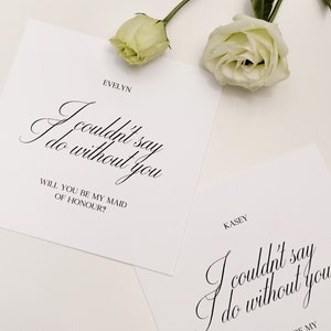 Cartão de proposta de festa de noiva, download digital, impressão elegante em casa, não posso dizer que faço sem você, cartão personalizado, proposta de dama de honra
