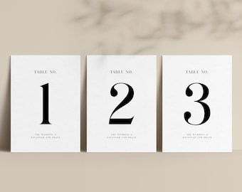 Wedding Table Numbers Simple Print Table Number For Event table decor Minimal Table Numbers Print at Home Table Numbers INSTANT Download,5x7
