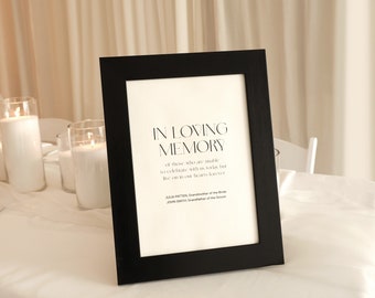 In Loving Memory Template Minimal Loving Memory Editable Template Simple and Minimal Wedding Signage Print At Home Editable Template