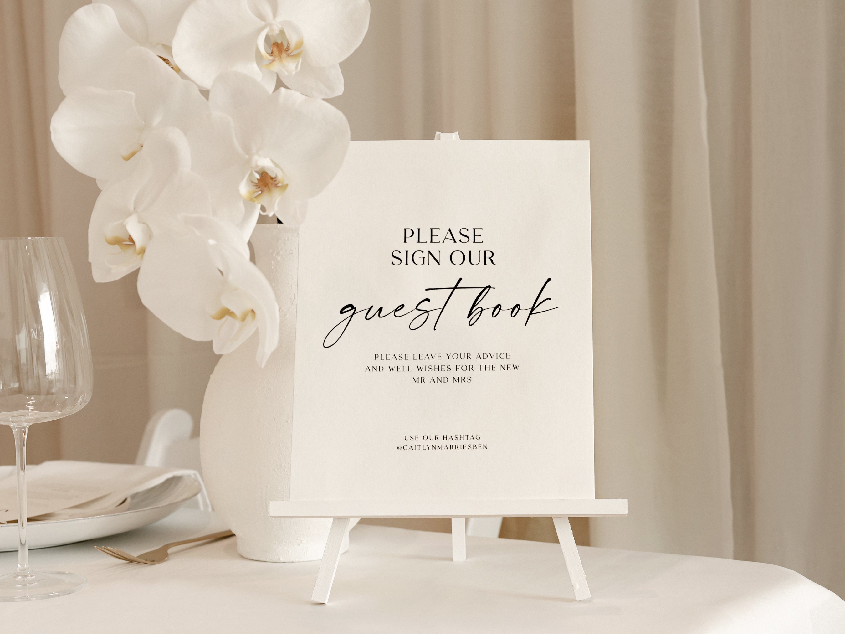 Photo Guest Book Wedding Template Minimal Editable Template Etsy