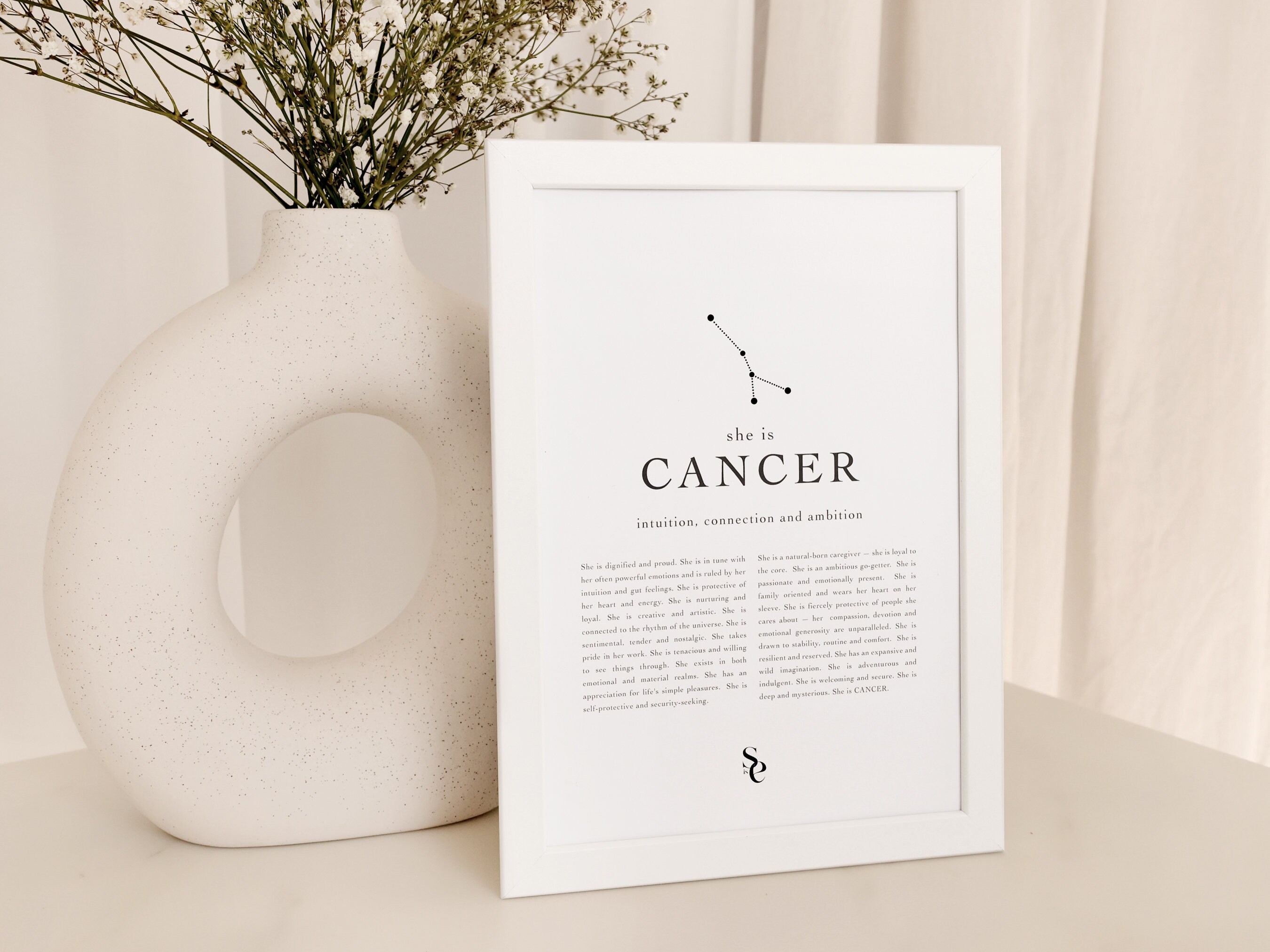Signature Cancer Star Sign Instant Download Print, Zodiac Printable ...