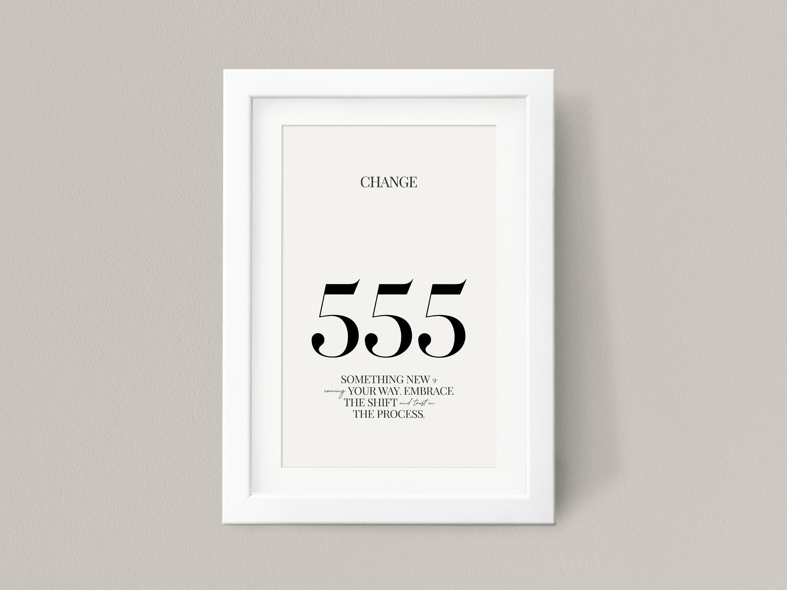 Angel ページ 555 Angel Number -change, Digital Download, Angel Number Poster