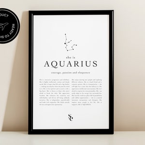 Signature Zodiac Print A4 | Personalized Astrological Art Gifts Celestial Zodiac Wall Art,Astrology Print Birthday Gift, Print Ready