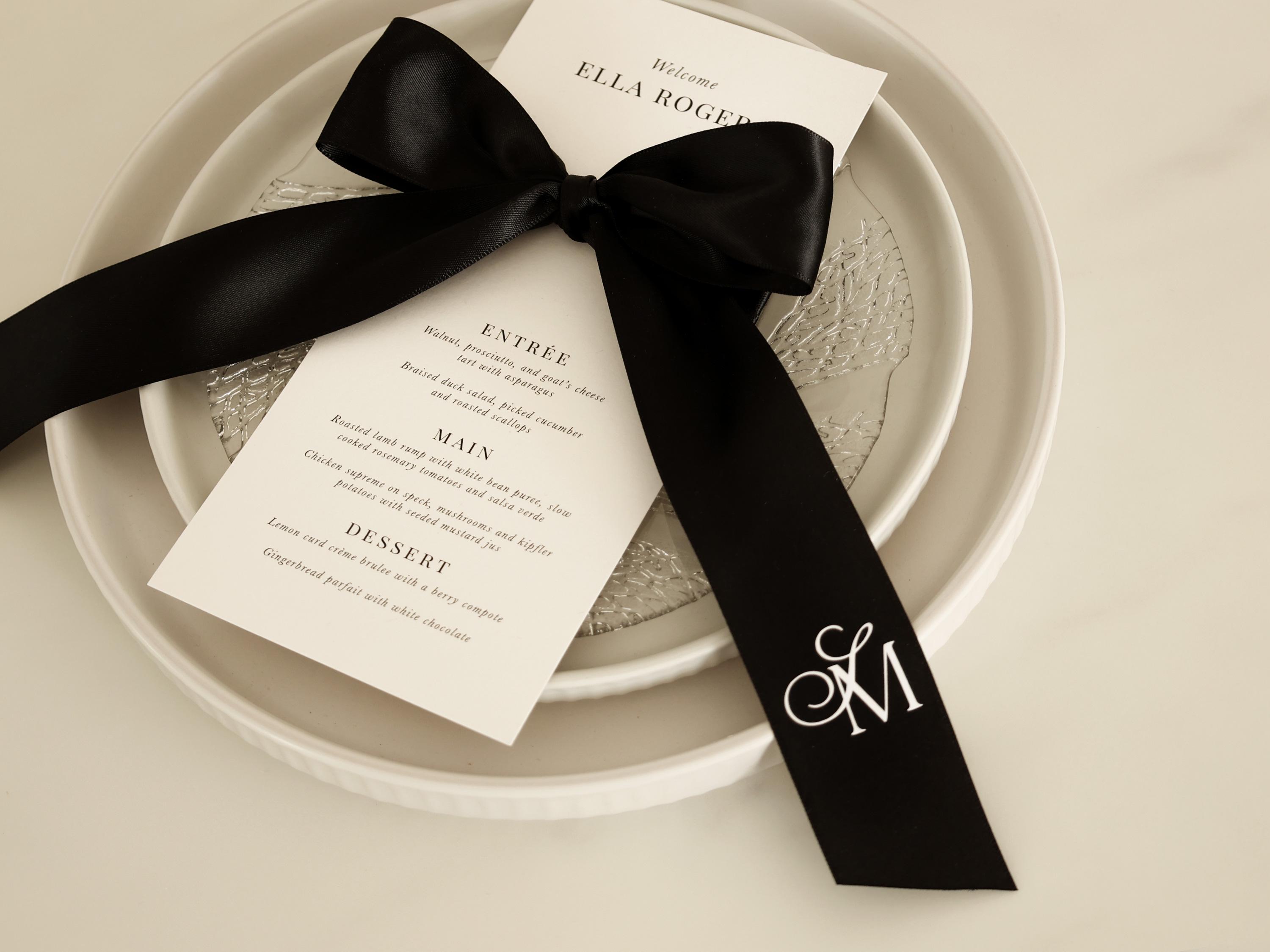 Personalised Wedding Logo Ribbon Custom Satin Ribbon for Wedding Menus ...