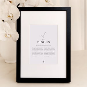 Pisces Star Sign Instant Download Print Pisces Gift Zodiac Printable Astrology Digital Download Gift Pisces Wall Art Digital