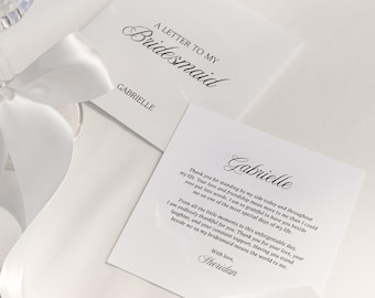 Bridesmaid Thank You Card Letter Daphne Printed Keepsake Bridal Party