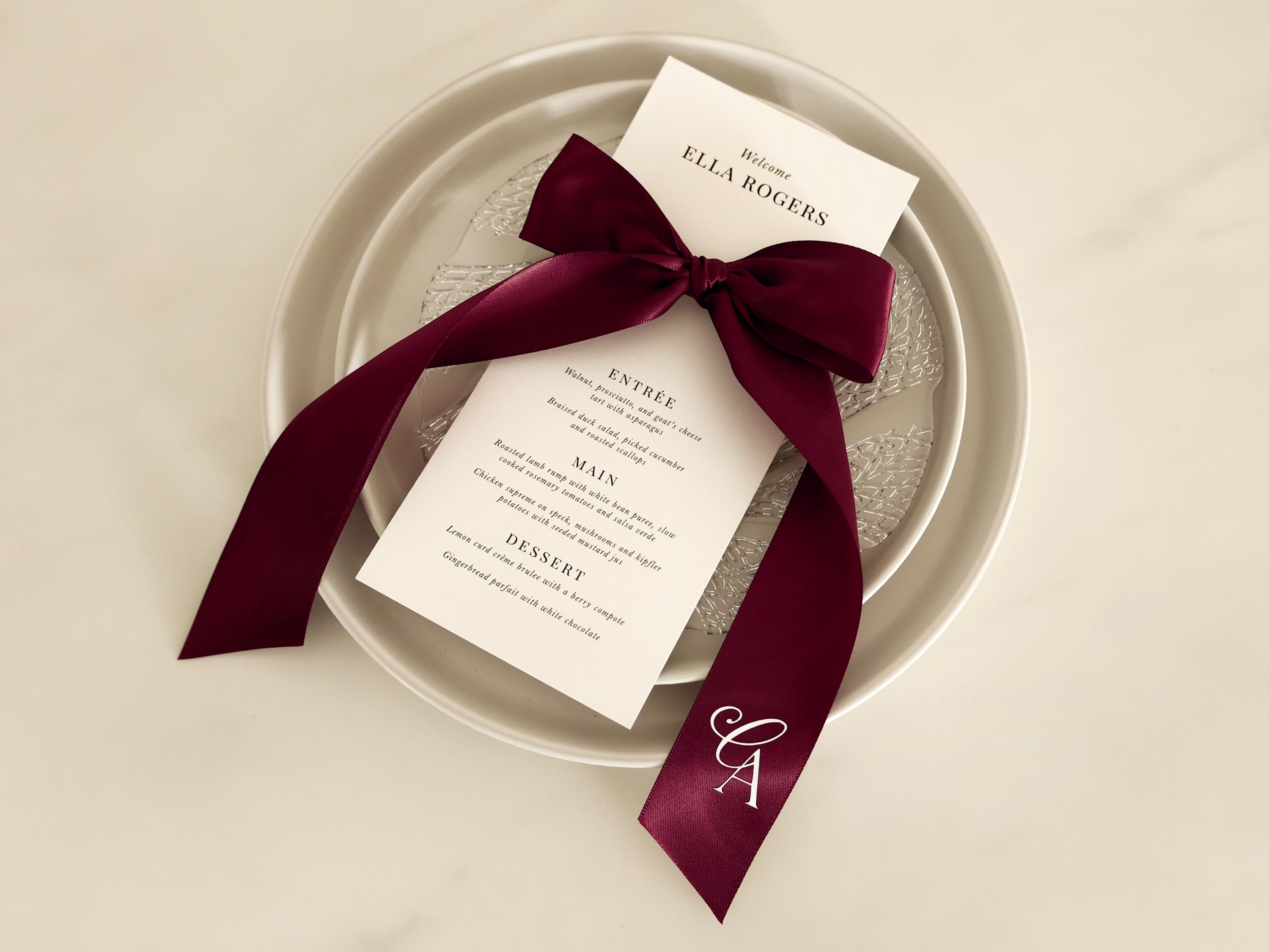 Personalised Wedding Logo Ribbon Custom Satin Ribbon for Wedding Menus Stationery Favours Engagement Elegant Logo Printed Ribbon Table Decor