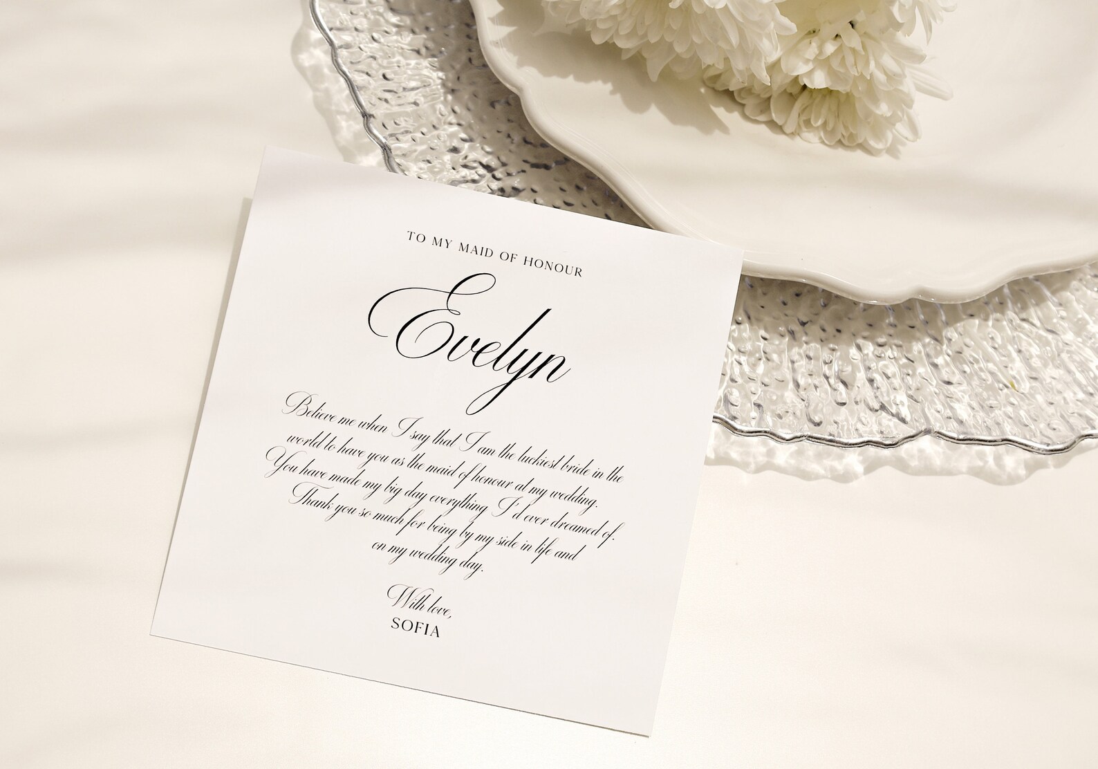 Bridal Party Thank You Card Digital Download Wedding Morning Keepsake ...