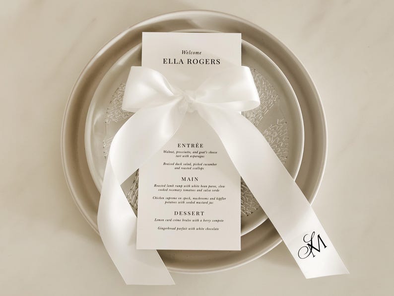 Personalised Wedding Logo Ribbon Custom Satin Ribbon for Wedding Menus ...