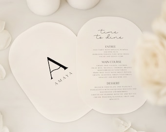 Menu and Name Card Digital Template Minimal and Cursive Menu Design For Bridal Shower Table Editable Template Hens Brunch Menu & Name Card