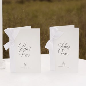 Vow Card Set Digital Printable His and Her Vow Card Set DIY Wedding Keepsake Personalized Vow Card Set for Bride and Groom, Ethereal