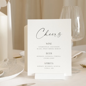 Hochzeit Getränke Menü Vorlage Minimale Getränke Bündel Menü Moderne Drunk In Love Event Getränke Menü auf Bar Bearbeitbare Vorlage
