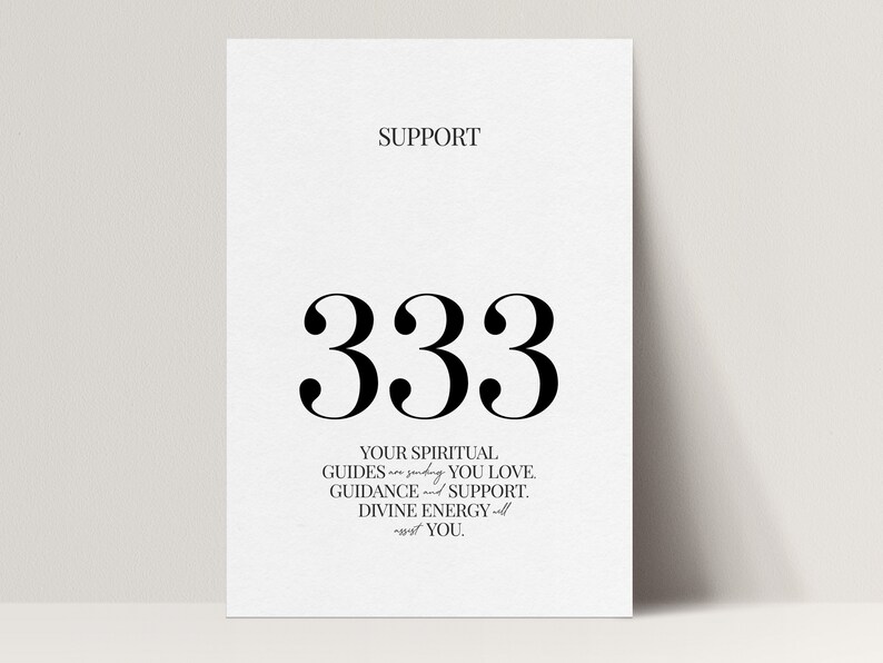 333 Angel Number -support, Digital Download, Angel Number Poster ...