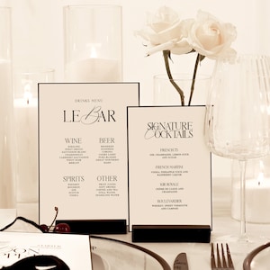 Hochzeitsgetränke Menü Set Bar Menü & Signature Cocktail Menü Vorlagen Anpassbar für Verlobung Hen's Party Drink List Bearbeitbare Vorlage