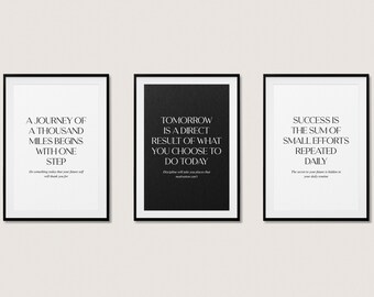 Inspirational Quotes Wall Art Digital Download Prints For Wall Print At Home Set of 3 Wall Prints Motivational Quote For Wall Printable