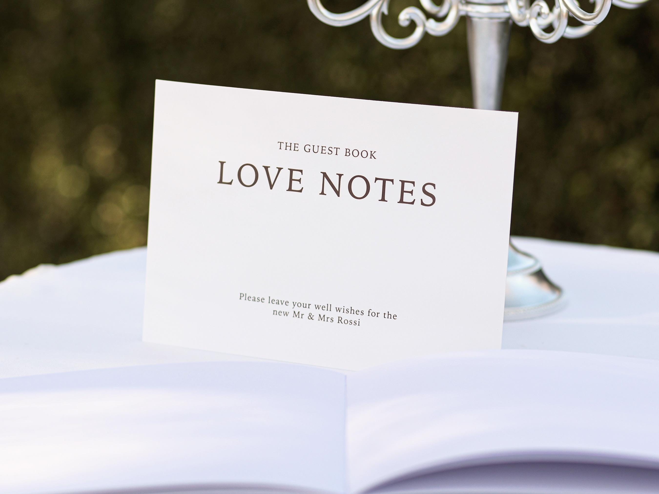 Guest Book Sign Template Love Notes Wedding Sign A5 Digital Download ...