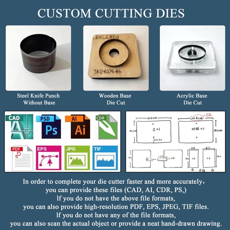 Custom Acrylic Base Steel Rule Die – Clicker Press Leather Cutting Die ...